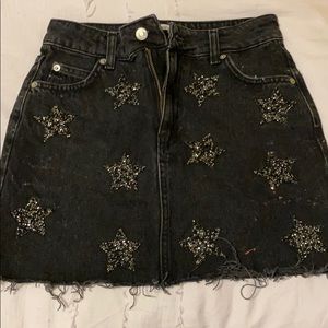 top shop black skirt